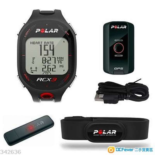 95%新 Polar RCX3 GPS 運動腕錶 跟 心率傳感器 有盒齊配件
