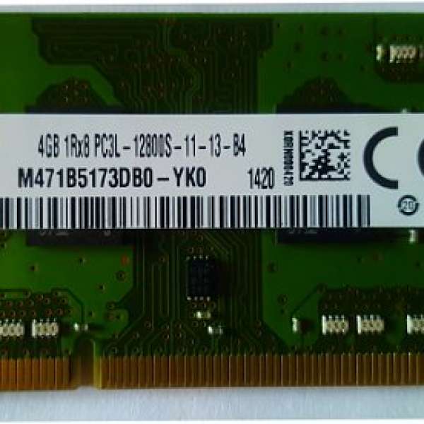 Samsung DDR3 1600 4GB SODIMM NOTEBOOK RAM 1條 (NOTEBOOK用)