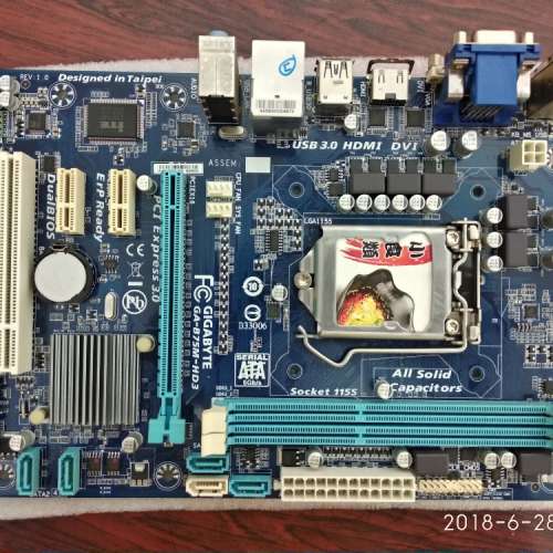 二手 GIGABYTE B75M-HD3 B75 DDR3 USB3 LGA1155 MATX MB