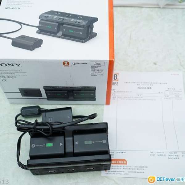 99新Sony NPA-MQZ1K多電池適配器,連兩粒a73 a9原廠NP-FZ100電