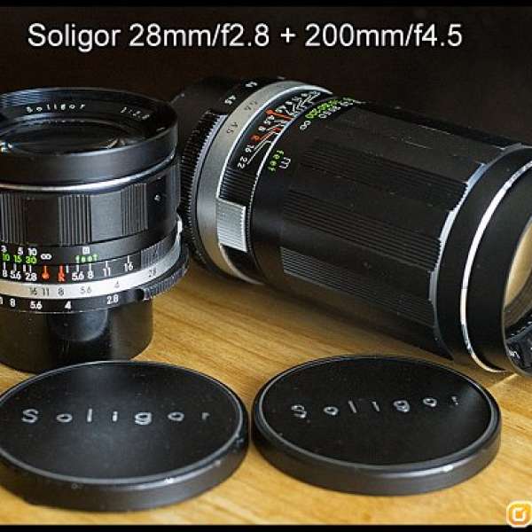 Excellent Soligor 28mm + 200mm Lens Set