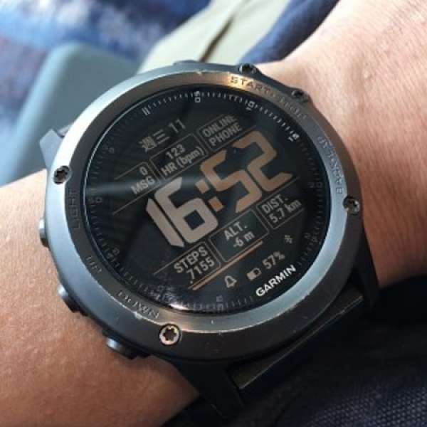 80% New Garmin Fenix 3HR 藍寶石錶面，有保全套加錶帶