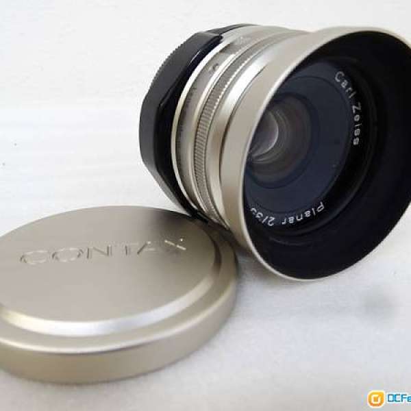 Contax Carl Zeiss 35mm F2 連 原廠金屬hood & Cap 98%新全美出讓