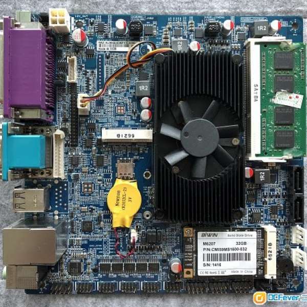 Intel 1037U 工控 POS主板 + 2G Ram + 32G SSD MSATA