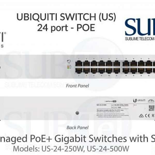 Ubiquiti US-24-250W UniFi 24-Port 250W PoE+ Gigabit PoE+ Switch