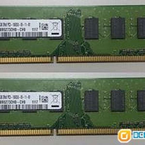 兩條Samsung ddr3  1333   2GBx2 = 4GB 雙面 ,  三星台式机内存条