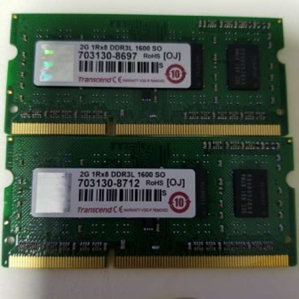 Transcend DDR3L 1600 2Gx2 SODIMM Notebook Ram