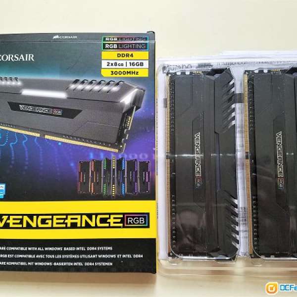 Corsair VENGEANCE RGB 3000MHZ DDR4(8GB x2)16GB行貨有單有盒