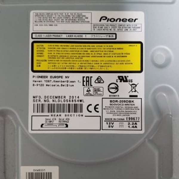 Pioneer Bluray Disc Writer BDR-209DBK