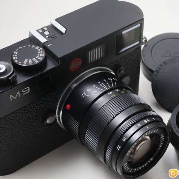 Leica ELMAR-C M 90/4(M連動)短小細支，色濃超銳利，内外及鏡片超越95新，完美套裝...