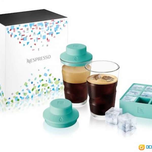 100% new Nespresso  Ice Cube Tray + View Shaker Mini Kit 玻璃杯