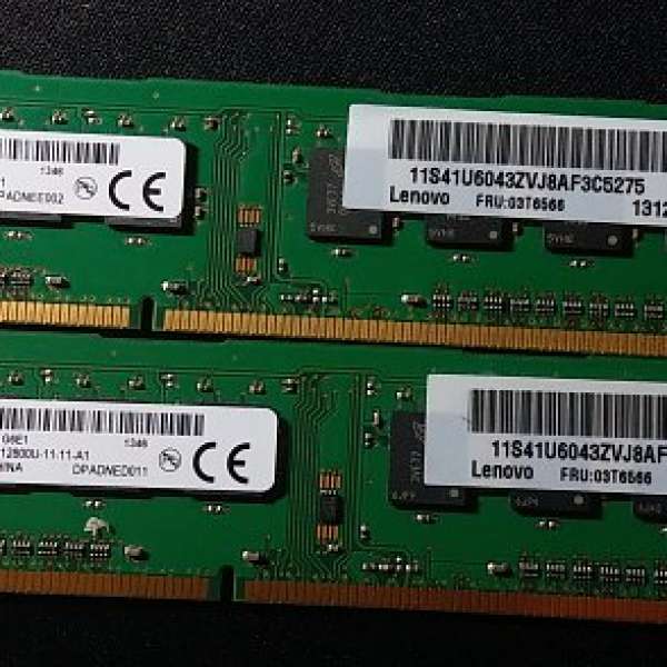 Micron DDR3 1600 4GB  X 2  單面