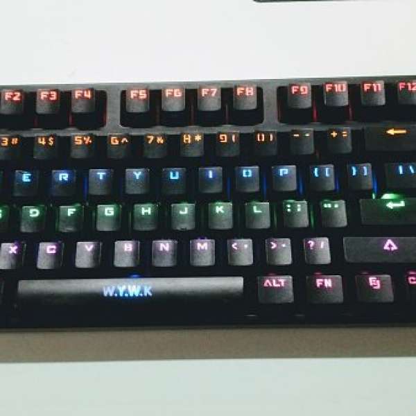 ( 附測試影片) 87鍵 黑色 Kailh blue keyboard 青軸 電競 LED燈 機械鍵盤 87 ABS K...