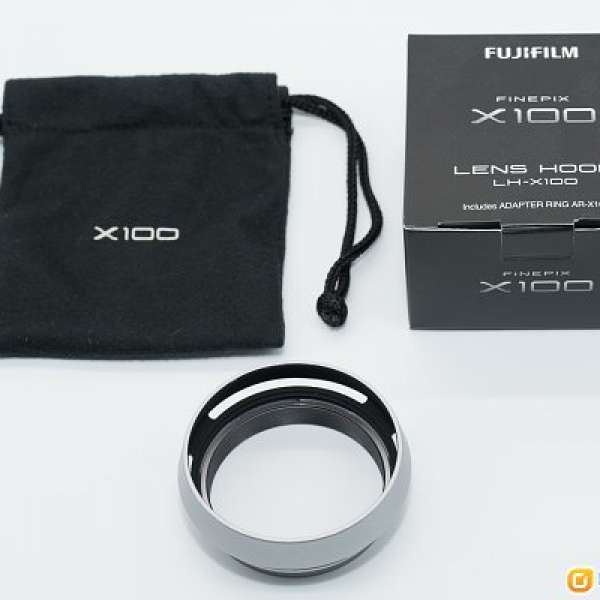 出售: Used: Fuji Lens hood 遮光罩 LH-X100 (銀/Silver) - 日本製