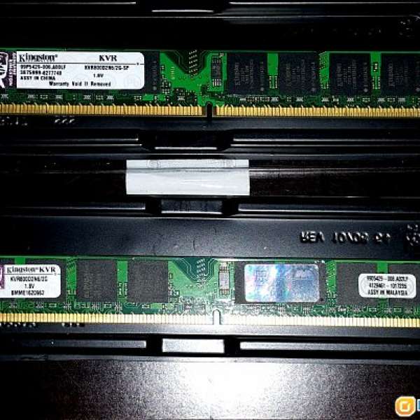 DDR2-800 2 x 2G=4G Kingston 雙面 Ram