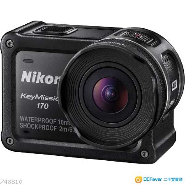 全新 Nikon KeyMission170 水貨全套有盒有配件雙鋰電 4K 藍牙 wifi 快速過片 靚過g...