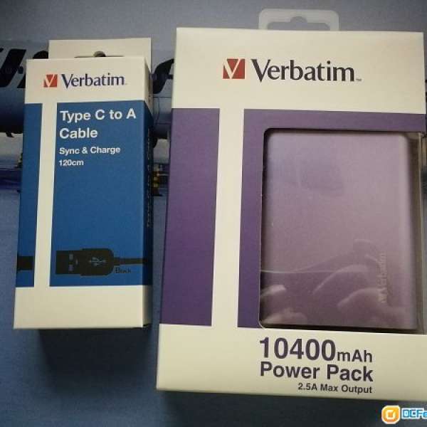 全新 Verbatim Power Bank 連 Type C cable