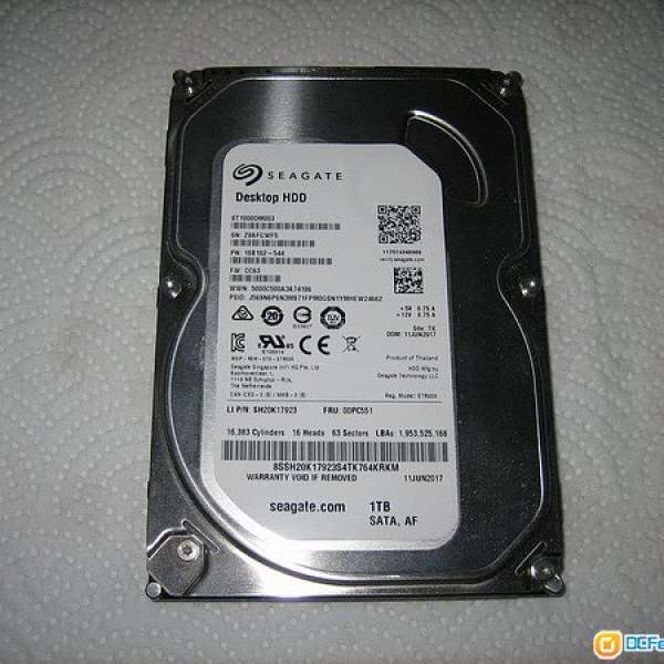 Seagate 1TB 3.5" HDD (64MB Cache)(速度200MB/s)