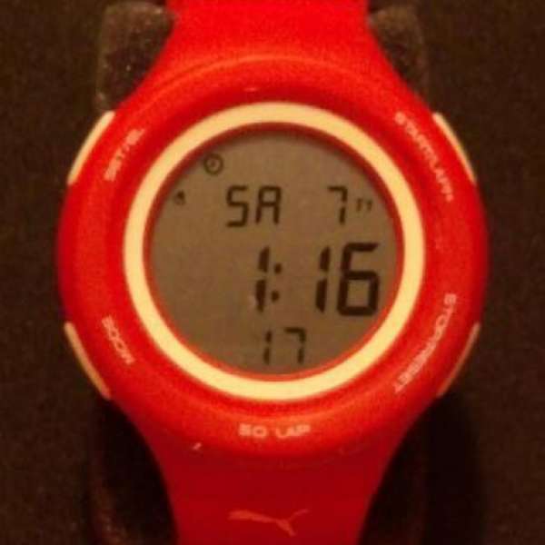 98新 Puma sport watch 紅色跑步運動計時手錶