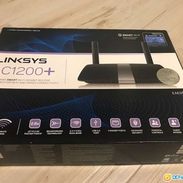 95% New - Linksys EA6350 AC1200+ DUAL-BAND WI-FI ROUTER