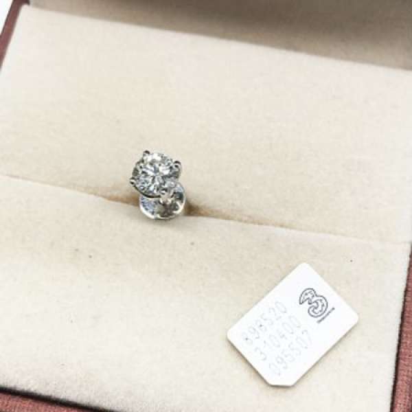 18K金 0.43CT 男裝單隻鑽石耳環(無証)