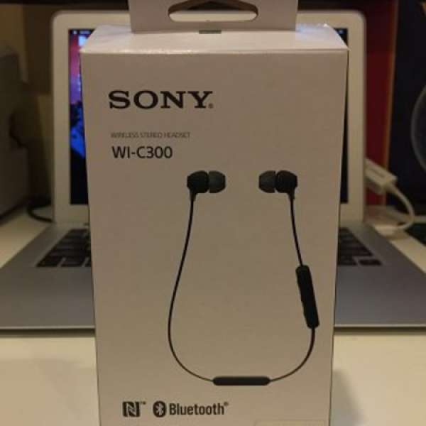 Sony WI-C300 Bluetooth earphone (Black) full set