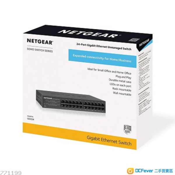 Netgear GS324 24-Port Ethernet Switch (New)