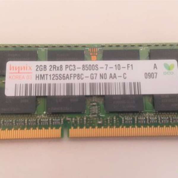 二手 Hynix DDR3 2GB 1066Mhz Notebook Ram