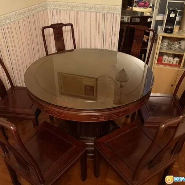 紅木餐桌連4椅
