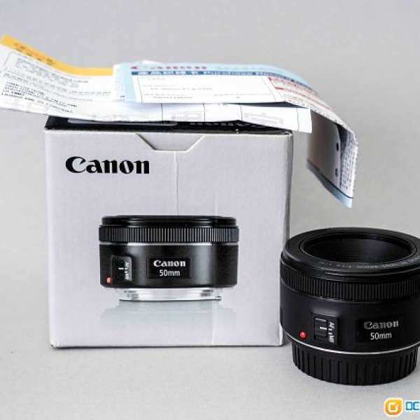 95% 新Canon 50mm f/1.8 STM (不是1.8 II) 行盒單全齊