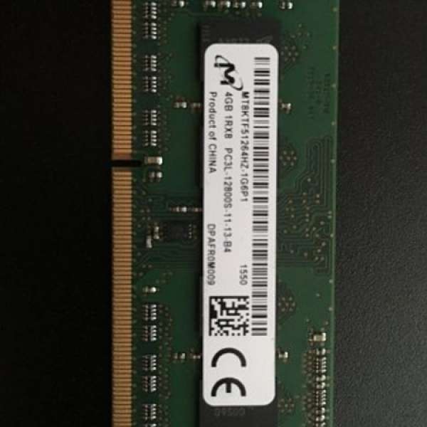 Notebook Ram - Micron DDR3L 1600 1.35V 4GB SODIMM PC3L-12800S