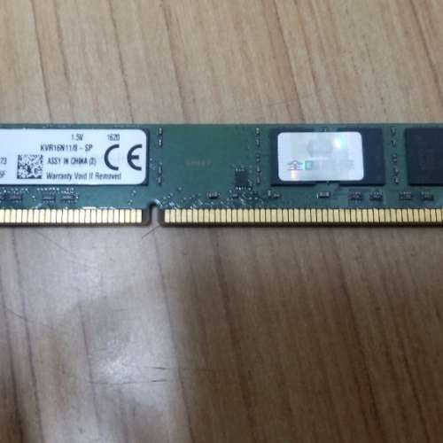 Kingston DDR3 1600 8G 雙面 聯強永久保