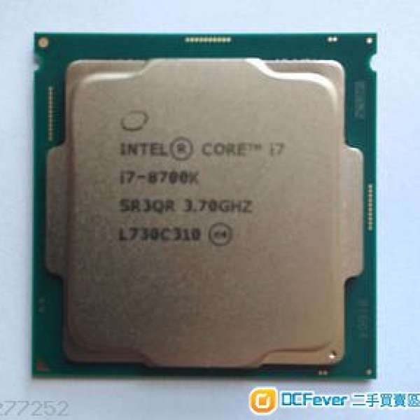 出售：Intel i7 8700k行貨 有單