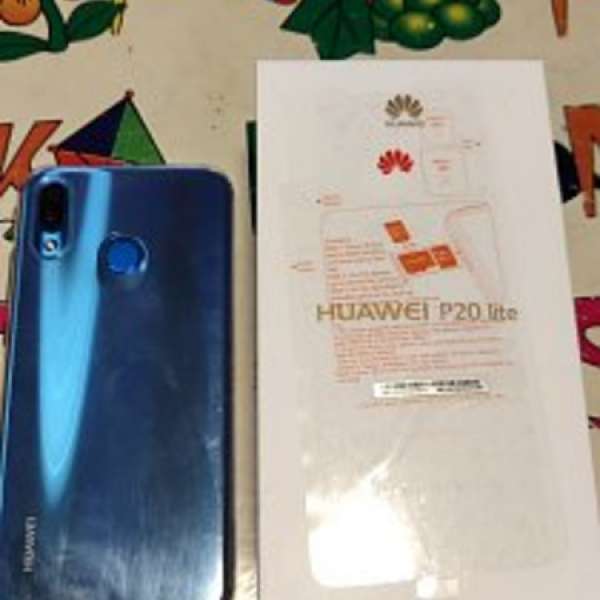 95% new 華為Huawei P20 Lite 64GB 極光藍 行貨有保養warranty 2019年4月 配件全套齊