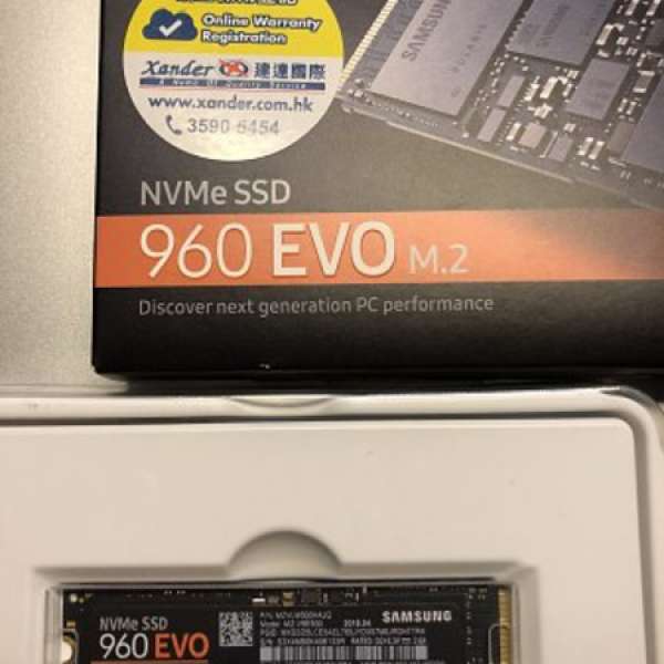 New Samsung 960 EVO M.2 500GB NVMe1.2 PCIex4 讀寫速度驚人 保養至2023年8月
