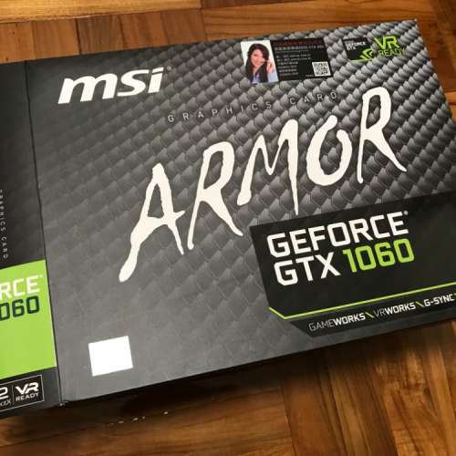 msi GTX 1060 ARMOR 6GB 有盒有單有保養 Graphic Display card 顯示卡 gtx1060