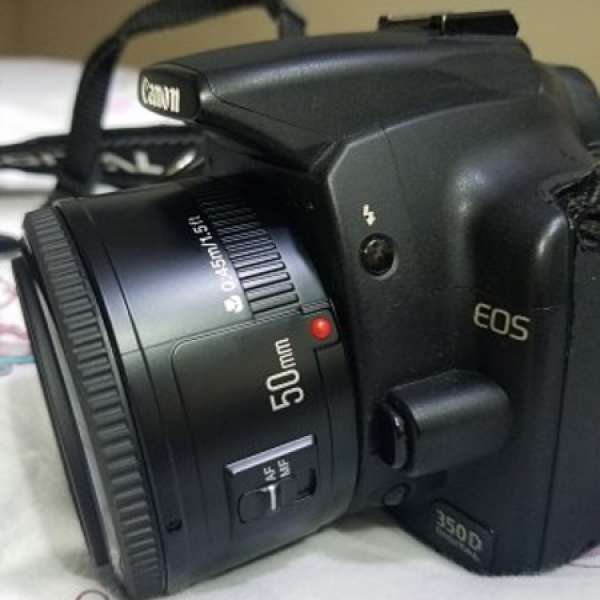 Canon EOS 350D+50mm1.8 Made in Japan + NB-2LH 電池及充電器+相機帶