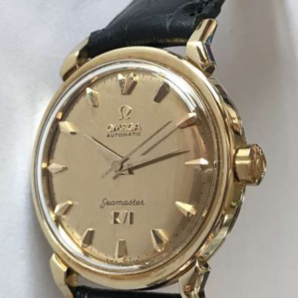 二手古董18k金OMEGA XVI Olympic Games Melbourne 1956 Seamaster (2850 SC) 自動上