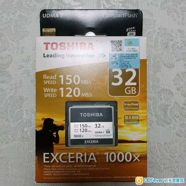 99% New Toshiba 32GB CF Compact Flash 1000X 150MB Read 120MB Write