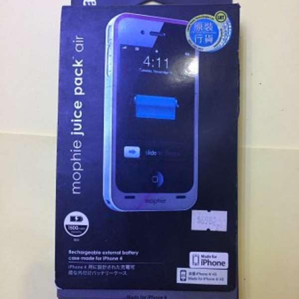 原裝Mophie juice pack air for iPhone 4/4S充電電池保護殼
