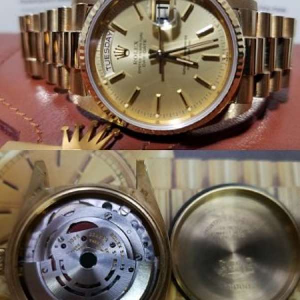 真品超好狀態18K黃金Rolex~18038~D.D全自動星期日期