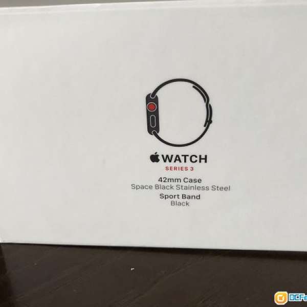 99% new Apple Watch S3 42mm LTE Stainless 黑鋼 ，連 AppleCare
