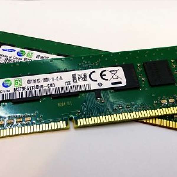 新凈 Samsung DDR3 1600 4GB Ram 雙通道一對共8GB