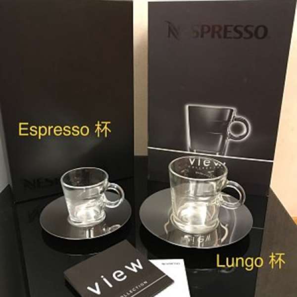 100%new全新 Nespresso VIEW 玻璃 Espresso咖啡杯 x2 及 Lungo咖啡杯 x2, 連不銹鋼...