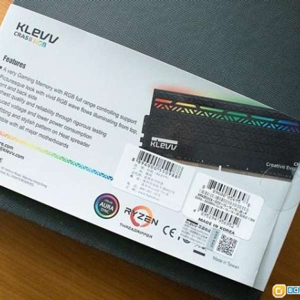 99%New KLEVV DDR4 CRAS II RGB 3200 Mhz 行貨