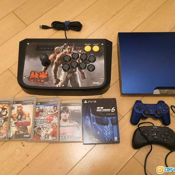 PlayStation 3 (PS3) 限量版藍色連 Hori 大小手掣全套+game 全套