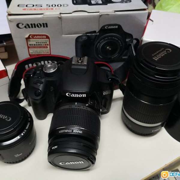 Canon 500D with kit lens, 50.8, 55-250