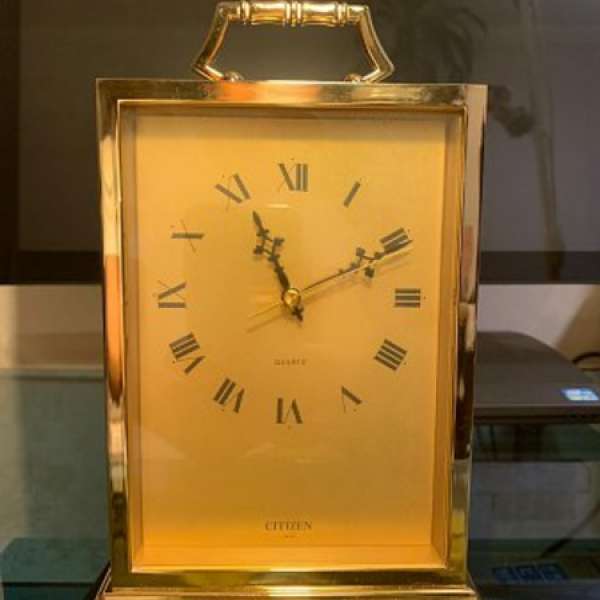 全新日本製CITIZEN西鐵城重金屬古董石英座鐘