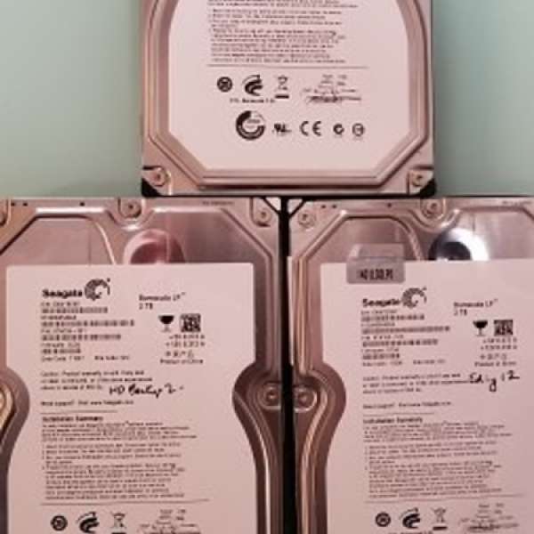 Seagate 2TB 3.5" 硬碟, 100%正常