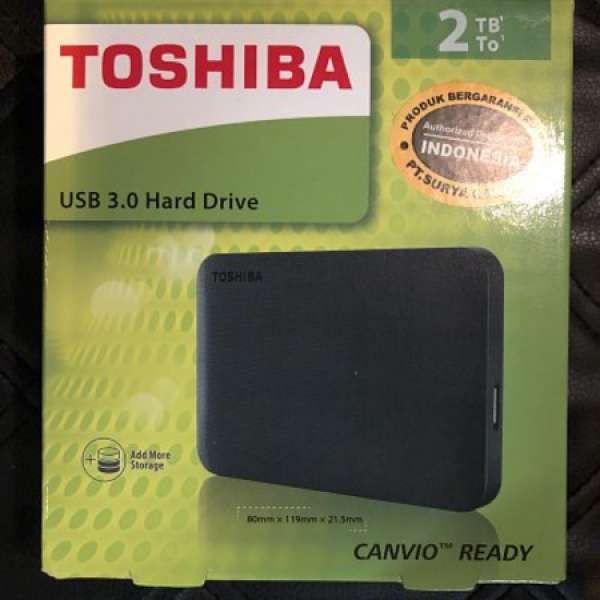 Toshiba Canvio 2TB USB3.0 External Hard Drive